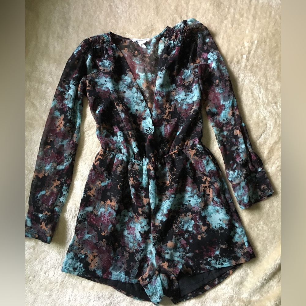 BCBGeneration XXS/XS Romper black, turquoise, brown